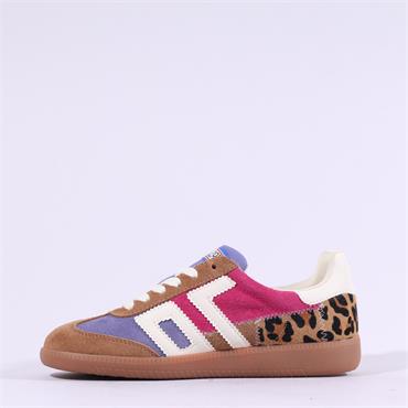 Back 70 Squid Gumsole Leopard Trainer - Pink Purple